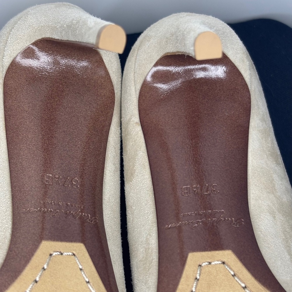 Ralph Lauren Purple Label Armissa Beige Tan Kidsuede Pumps US 7.5 EU 37.5 B NIB - Picture 7 of 11